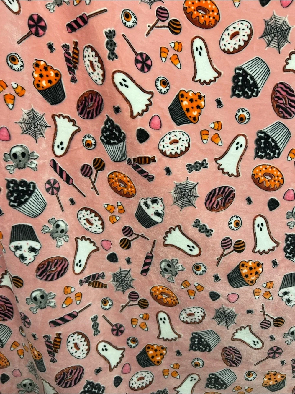 Isaac Mizrahi Pink Halloween Ghosts & Sweets Plush Throw Price Firm New!
